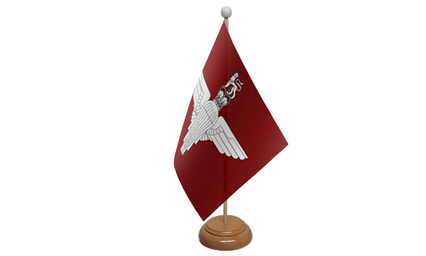 Parachute Regiment Small Flag with Wooden Stand